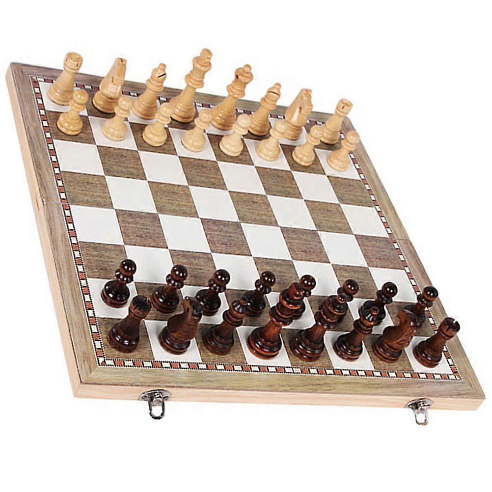 Wooden International Chess Set for Kids Playing 1Set Folding Chessboard Kit