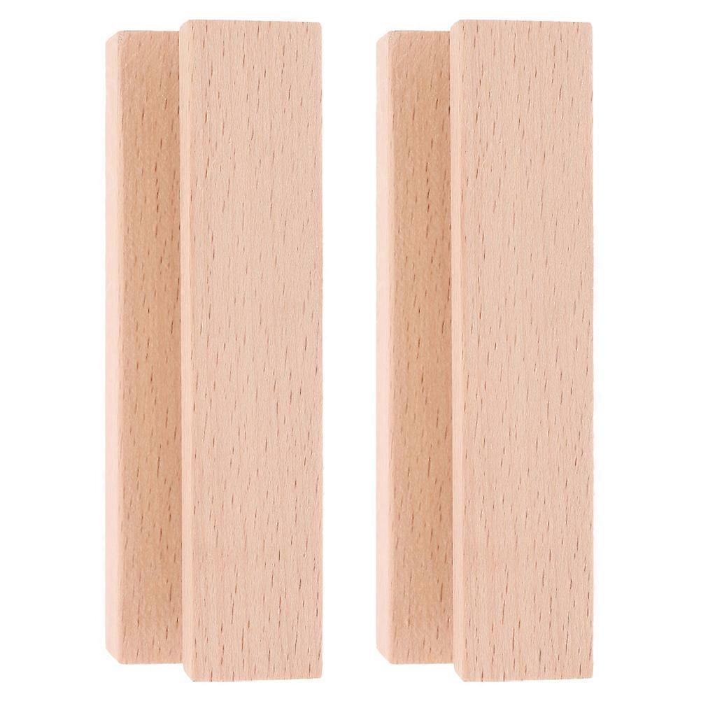 Light Brown Wooden Calendar Stand for Displaying 4Pcs Photo Holder on Desk