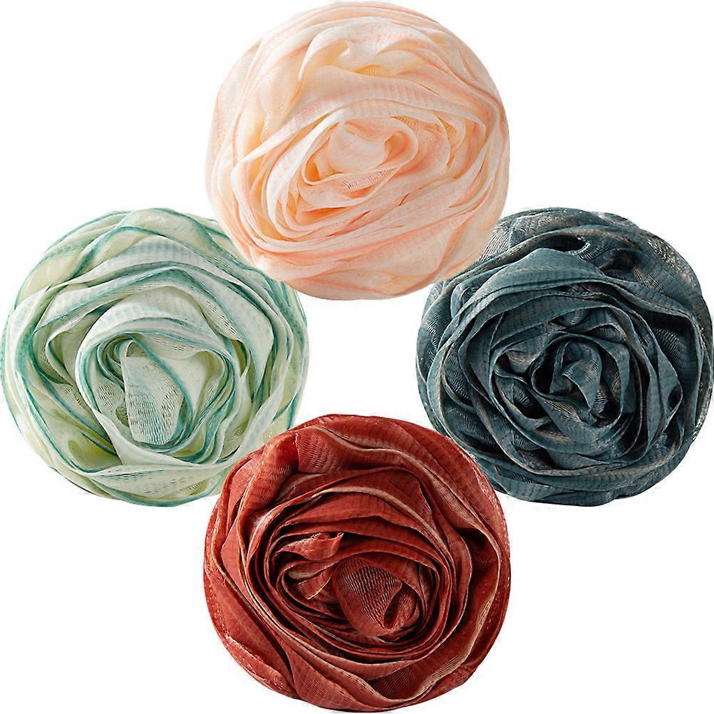 16 Pcs Round Bathing Scrubber Balls Colorful Mesh Nets For Women And Men Daily Use Body Cleaning