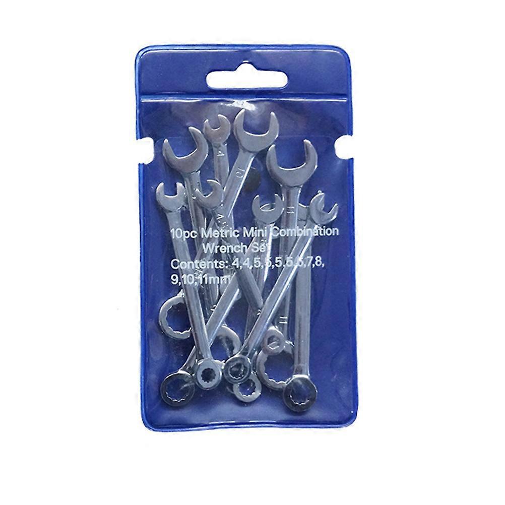 Ratchet Spanner Durable Mini Open End Wrench Set 10Pcs for Industry