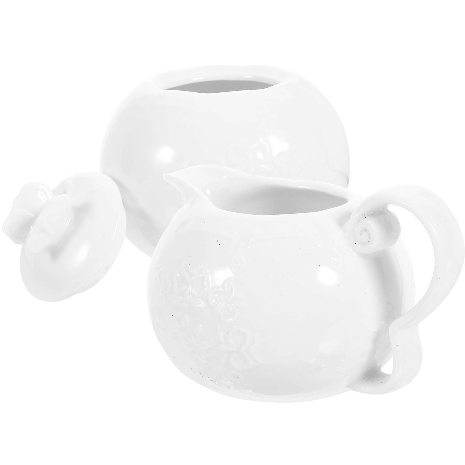 Ceramic Milk Mug Coffee Cup for Storing 2Sets White Practical Home Use