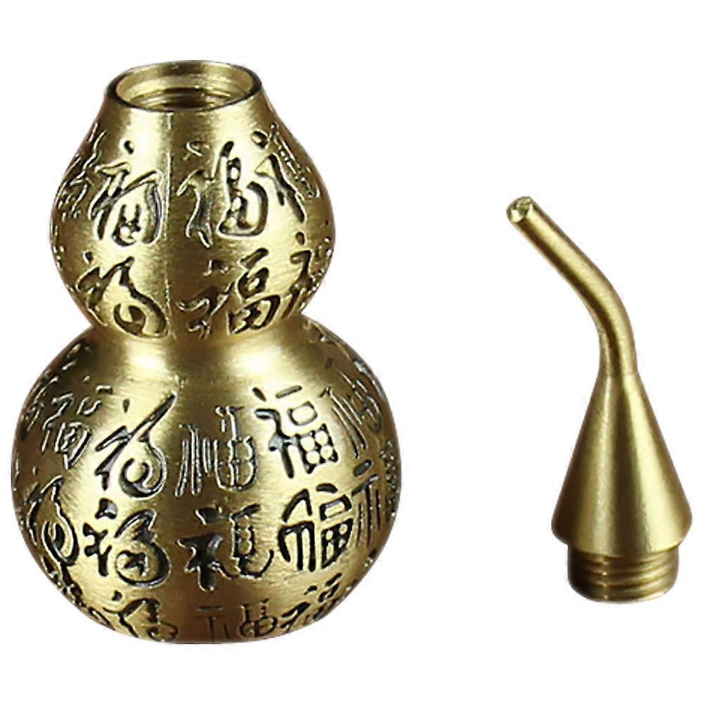 Copper Gourd Figurine Decorative Small Gourd Model for House Decor 2Pcs