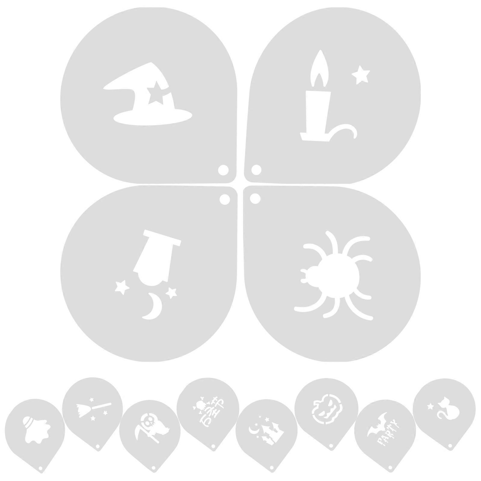 Coffee Stencils Plastic for Latte Art Design 12Pcs