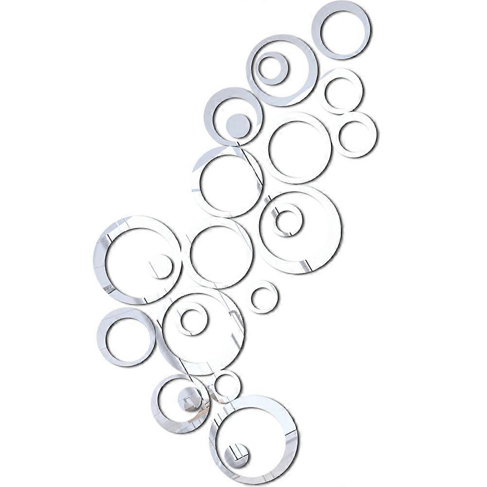 Peel and Stick Mirrors for Wall Round Pattern Acrylic Wall Sticker 4Sets