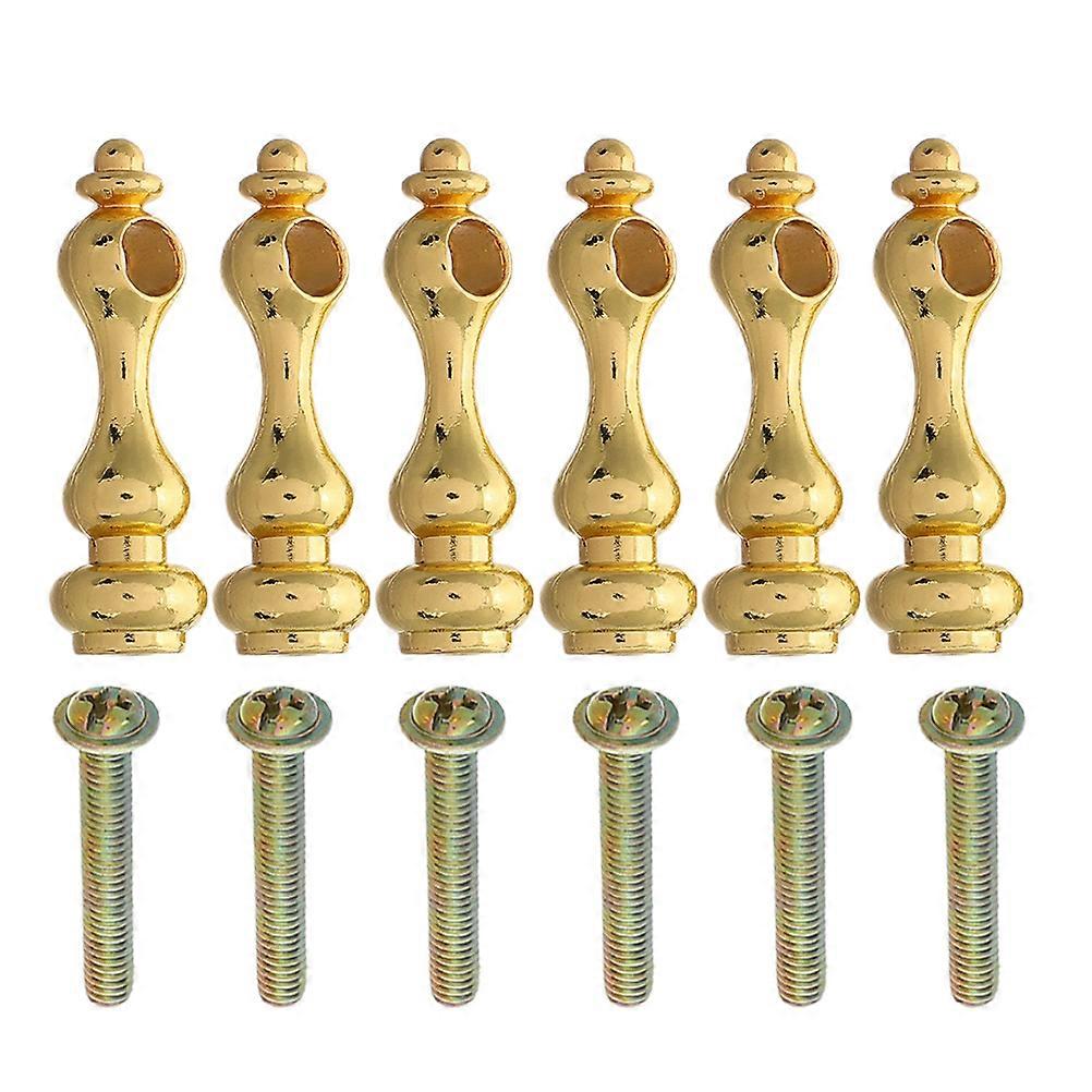 Railing Connectors Metal Post End Cap for Furniture 3Sets Golden