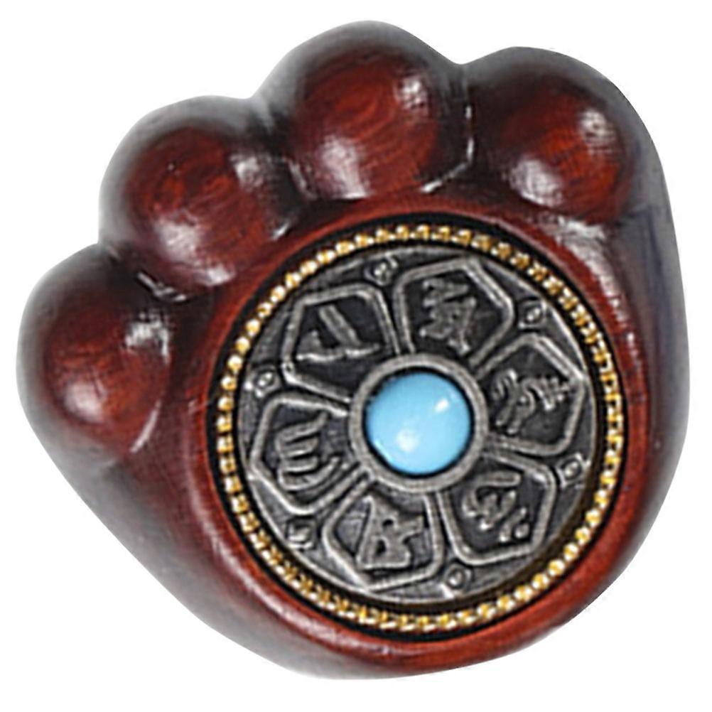 Dark Red Wooden Statue for Office Desktop Decoration 4Pcs Set