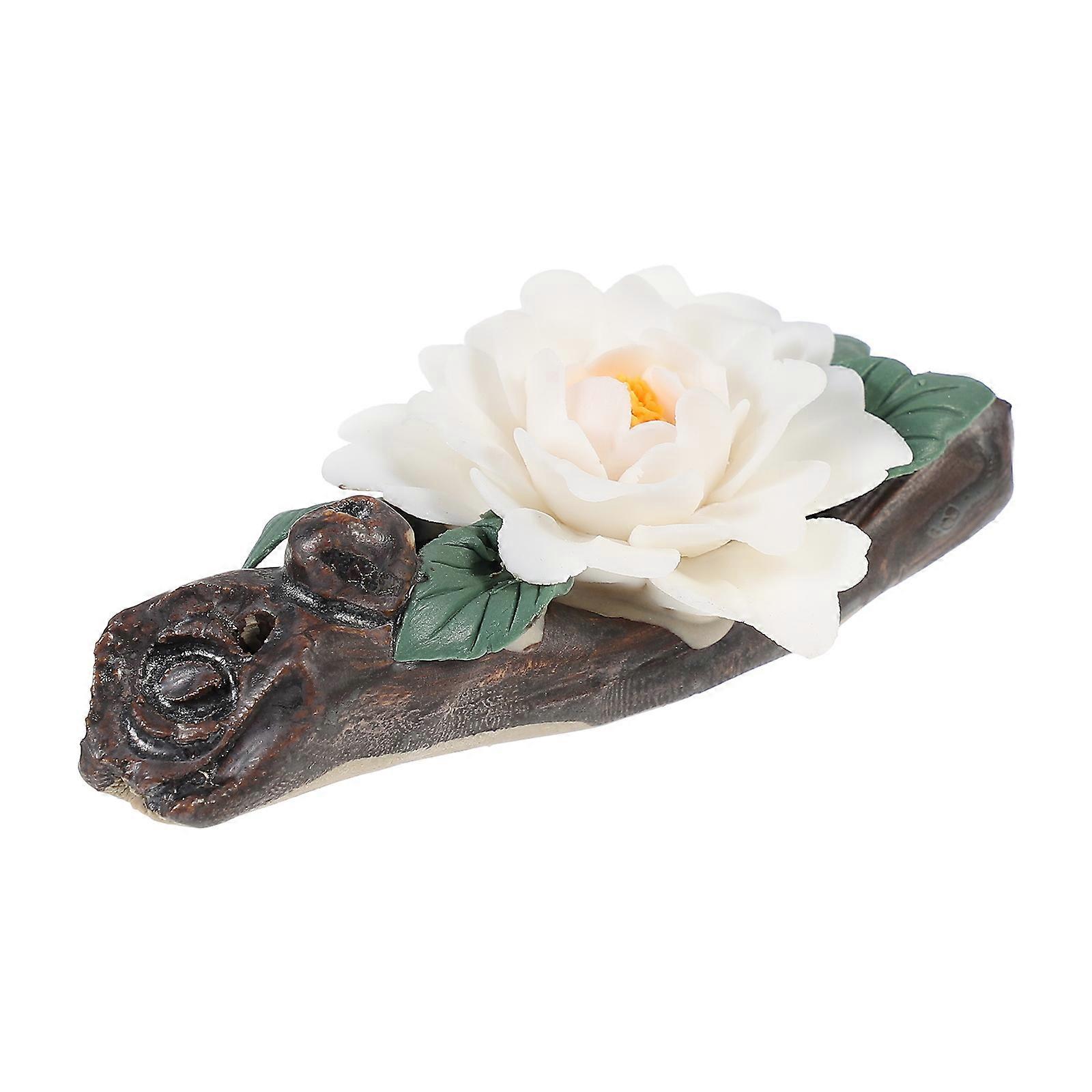 Creative Peony Incense Stick Holder Ceramic Decor 2Pcs Pack