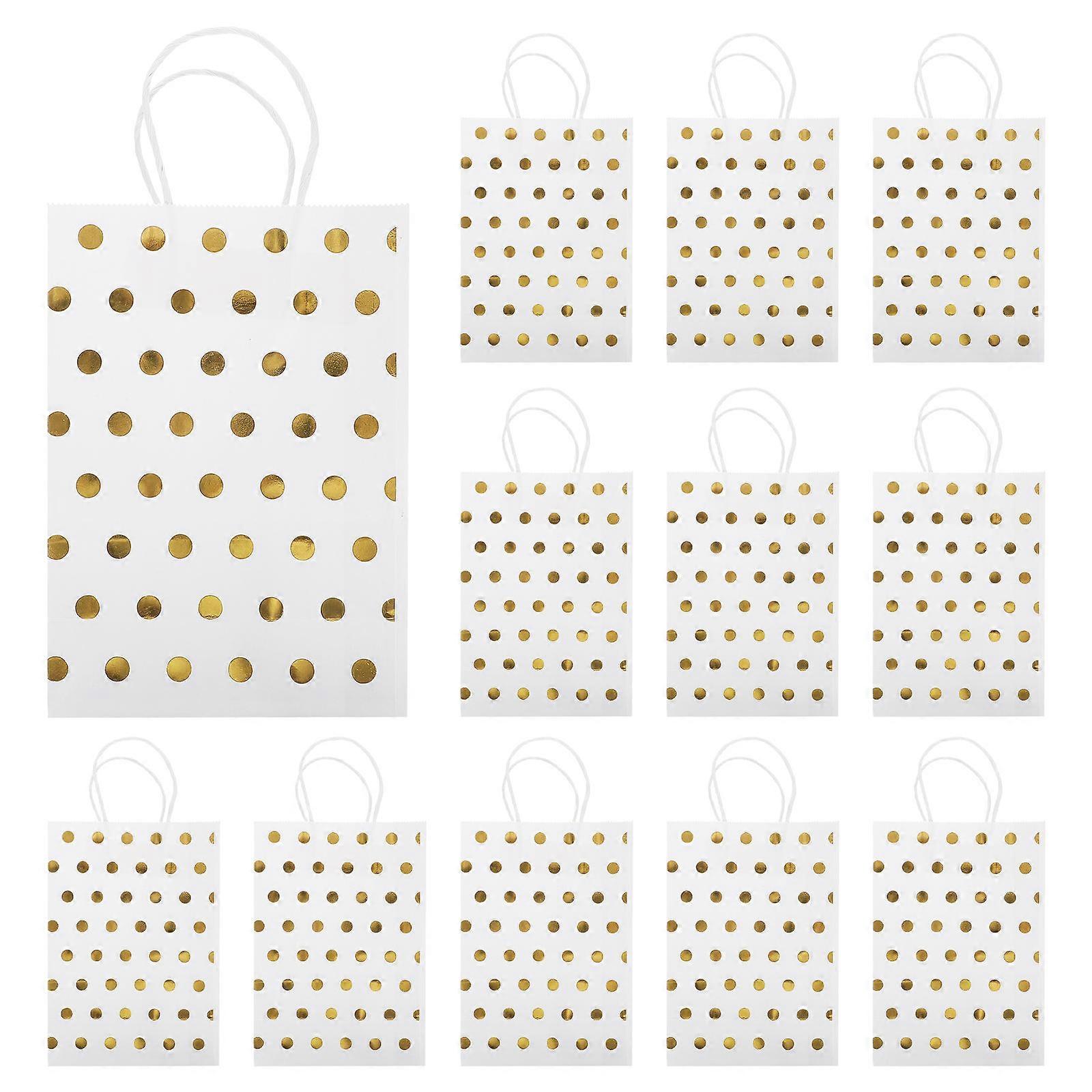 Paper Handheld Bag Gift Container for Home Use 16Pcs Golden Kraft Paper