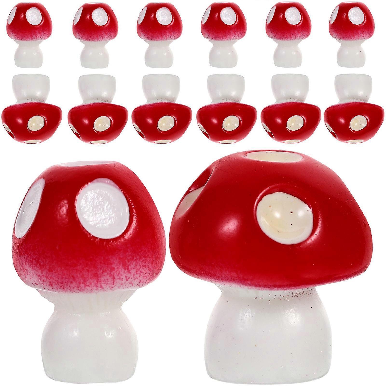 Miniature Mushroom Ornaments for DIY Decoration 100Pcs Resin Craft Assorted