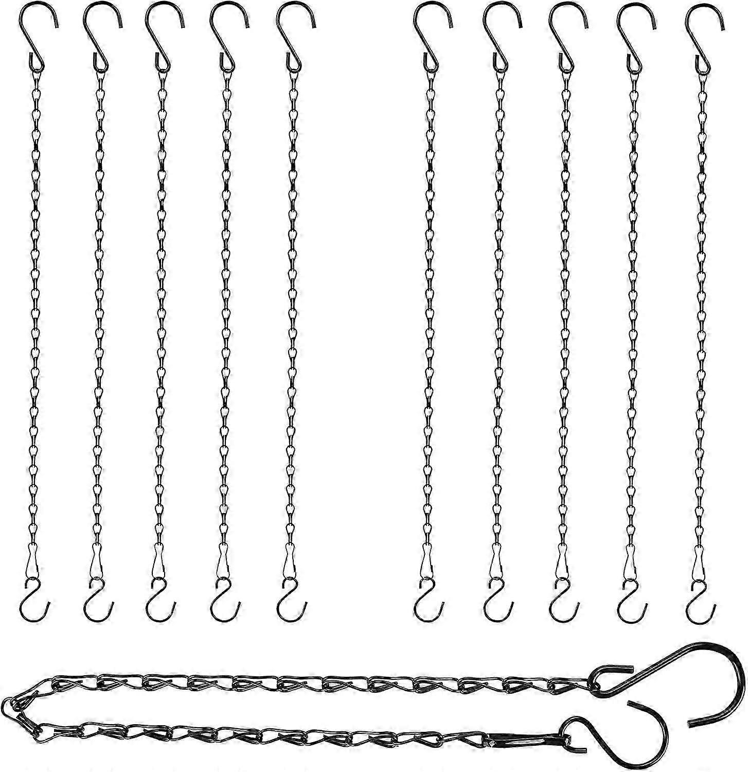 2025 Latest Model  Hanging Chain with Hooks, 10 Pieces 20 Inch Black Chain for Hanging Bird Feeders