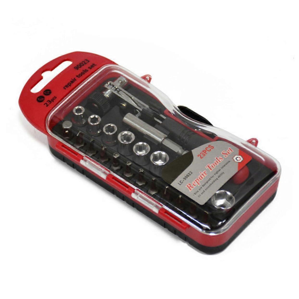 23pcs Ratchet Screwdriver Set Flathead Bits Wrench Set Household Appliances And Car/Motorcycle Repair Ergonomic Design