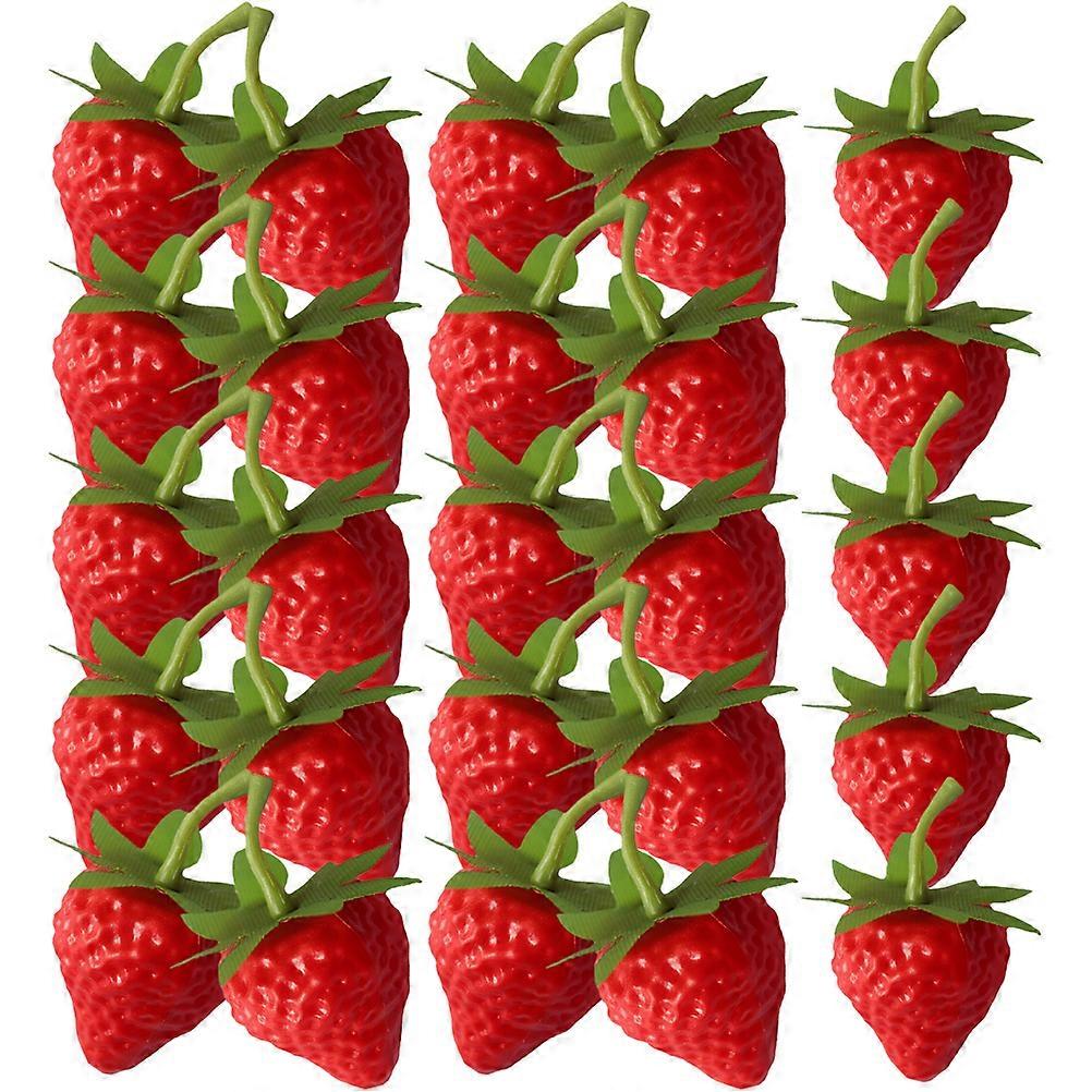 Artificial Strawberry Decor Red Plastic Models for Photography 250Pcs