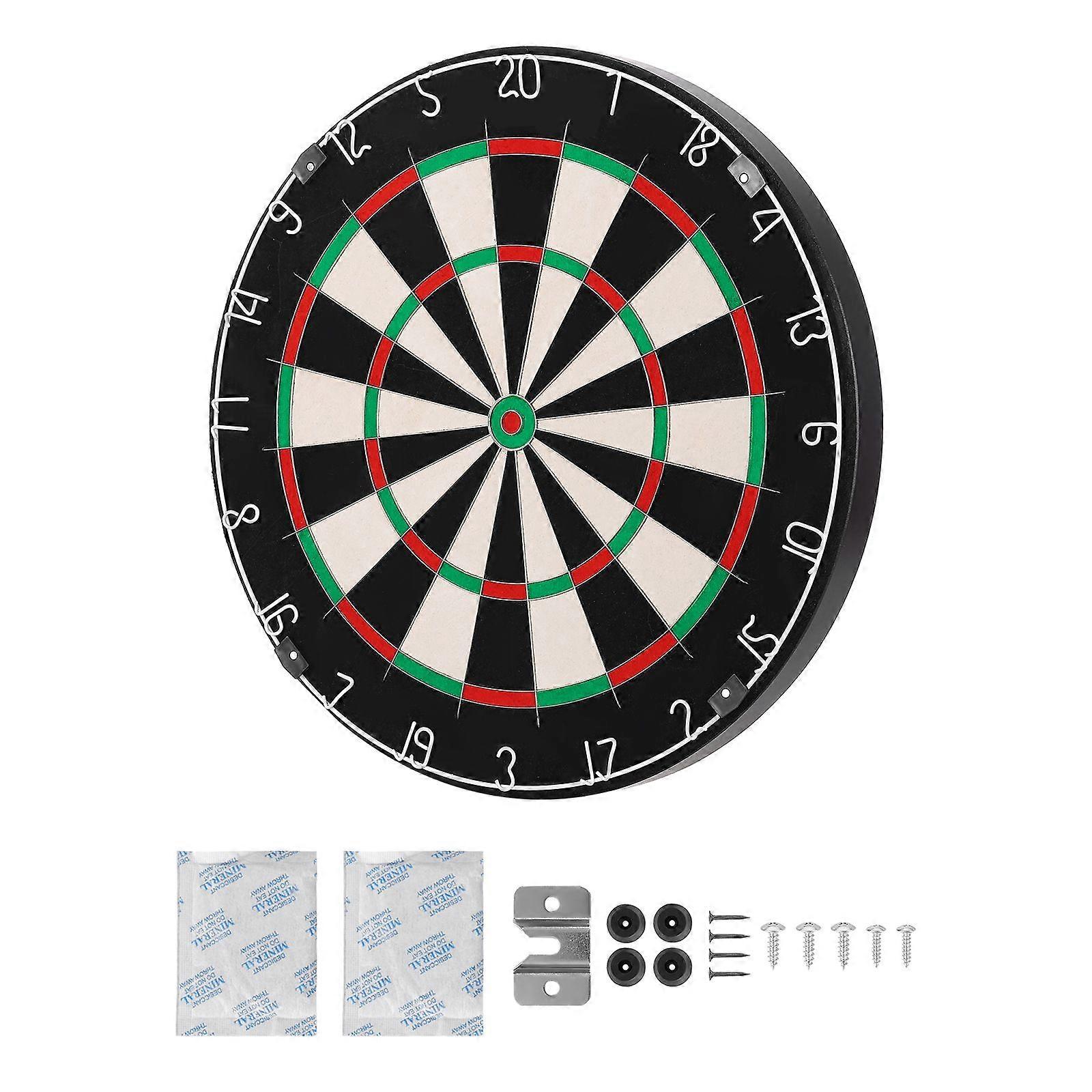 Dart Board, Sisal Fiber Dartboard with Staple-Free Bullseye, Blade Wire & Rotating Number Ring, 450mm Professional Dartboard
