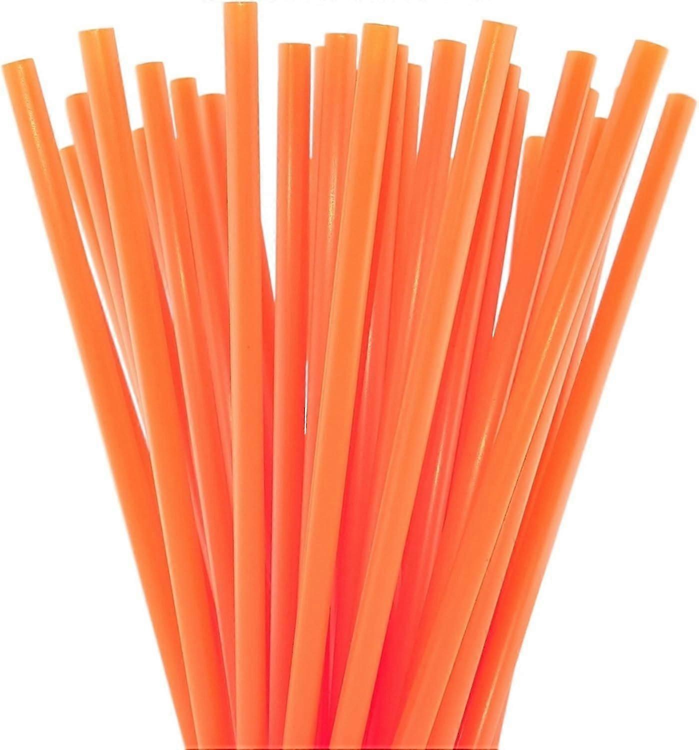 300個10.2インチオレンジフレキシブルドリンクストロー、使い捨てプラスチックストロー、エクストラロングフレキシブルパーティーファンシーストロー。