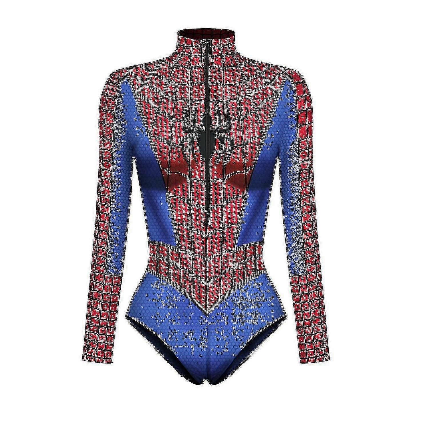 女性 スパイダーマン スケルトン ボーンフレーム レオタード ボディスーツ ハロウィンパーティー ファンシードレス コスプレコスチューム
