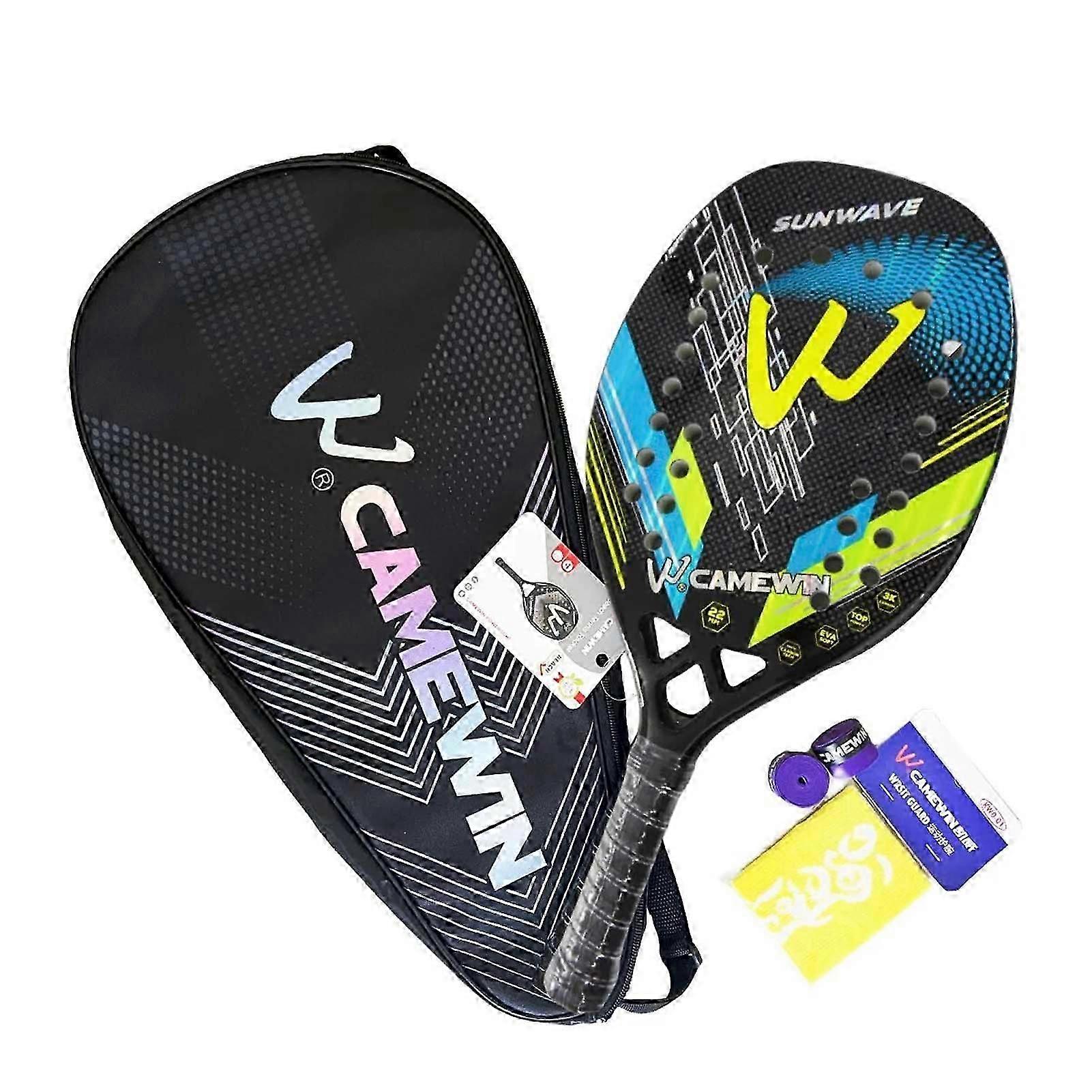 Large Beach Tennis Paddle Tennis Racket with Non-slip Comfortable Grip Handle for Easy to Hit Powerful Shots