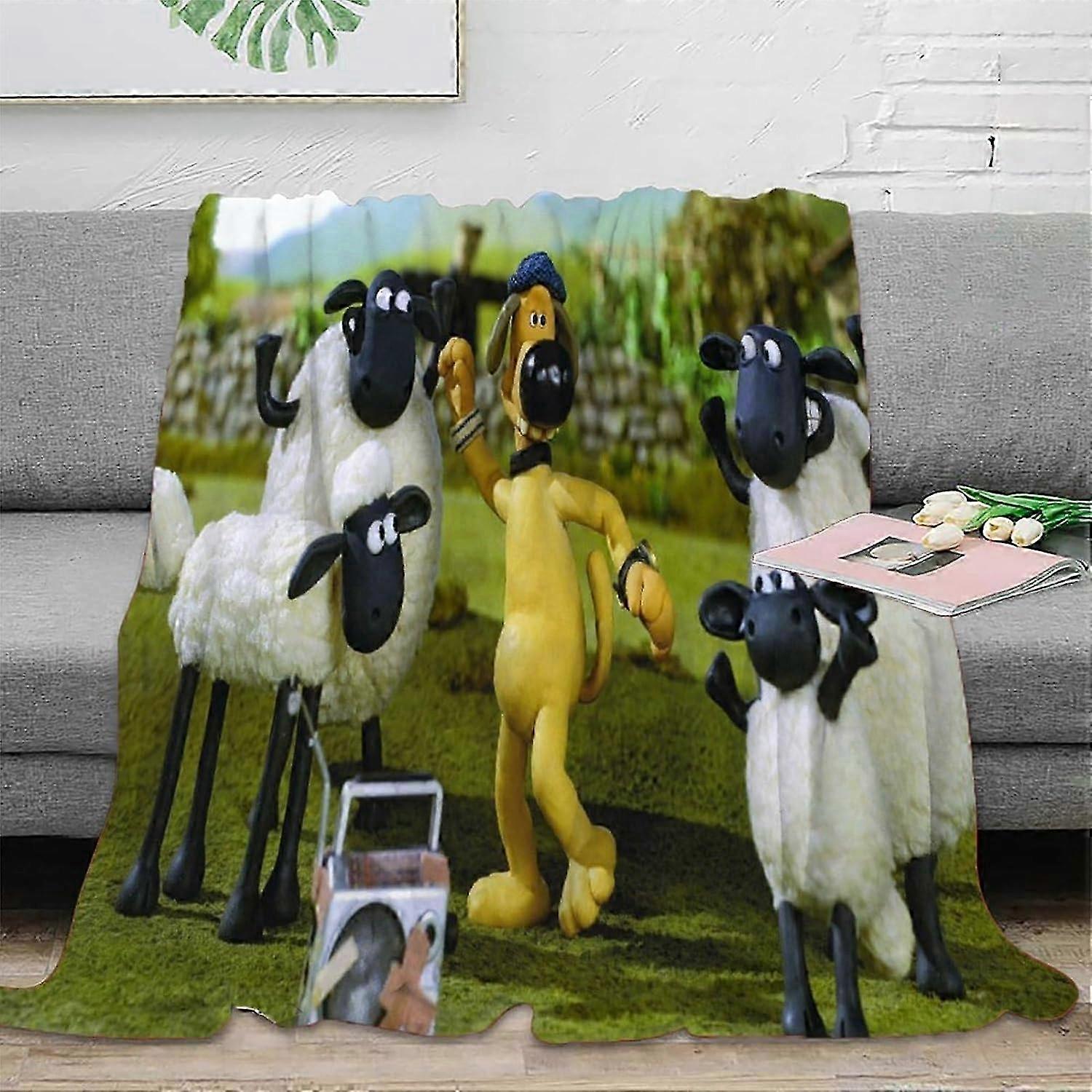 Shaun The Sheep Fleece Throw Blanket, Super Soft Fuzzy Warm Flannel Blanket, Lightweight Fluffy Warm Plush Blanket For Bed Sofa Couch J-296 26s