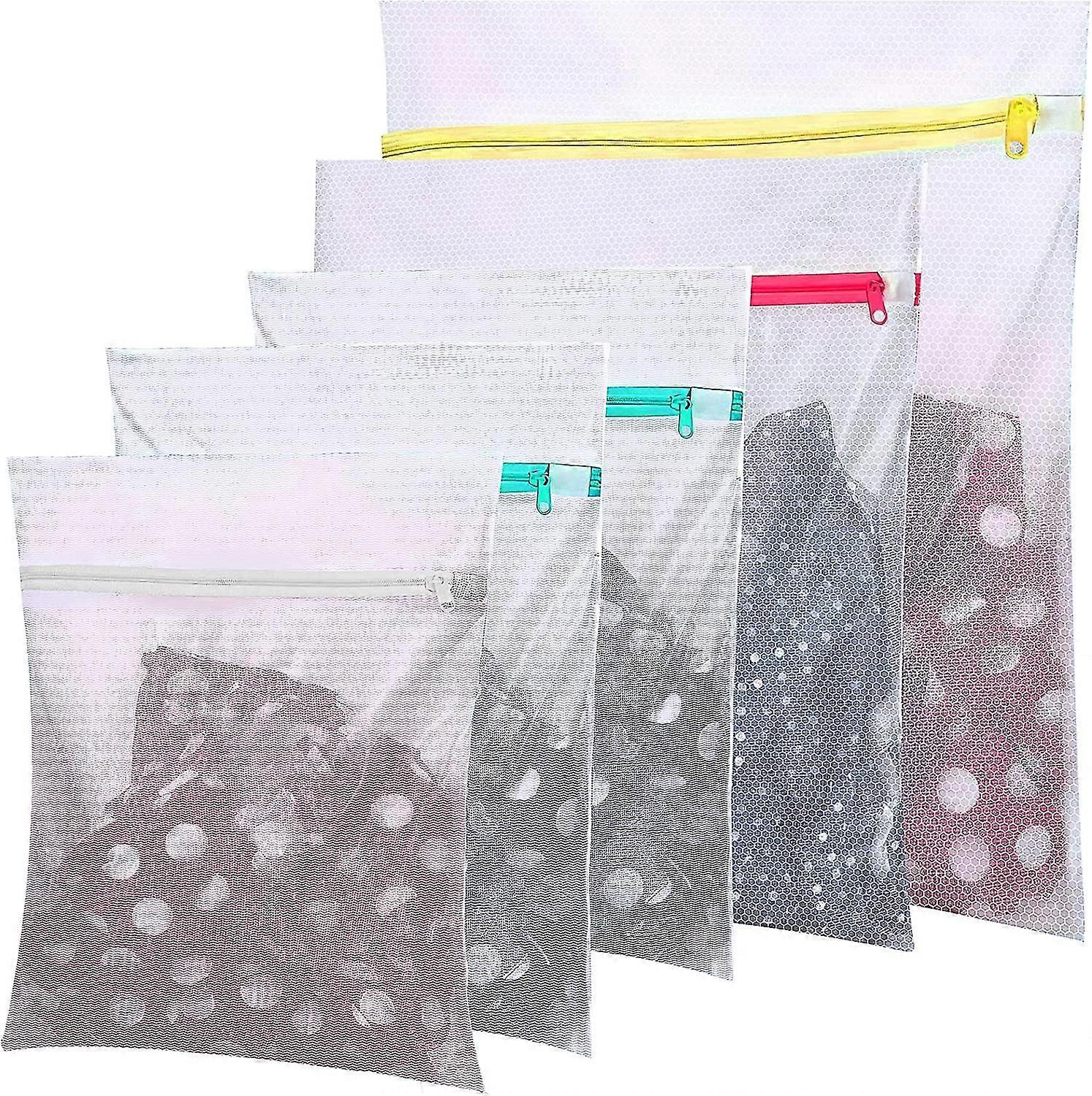 Dirty Laundry Bag, Klesvask Net, vaskemaskin Netto Washing Net Bag, Mesh Klesvask Vaskepose For Bluse, Sko, Strømper, Bra, Undertøy - 5-sett
