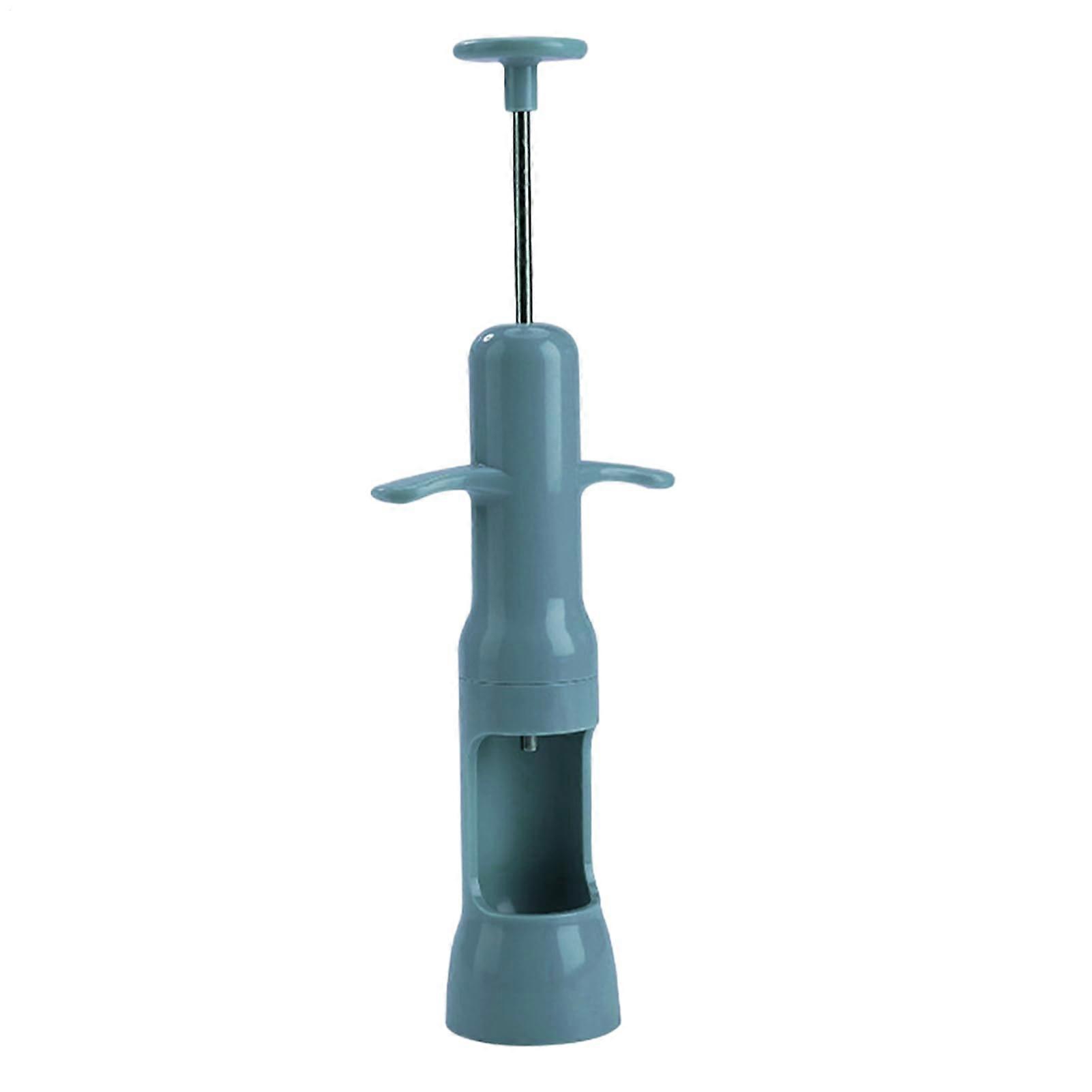 Fruit Pit Remover Tool, Stainless Steel Cherry Olive Pitter, Ergonomic Handle, EasyPress Pitter, Gray Blue