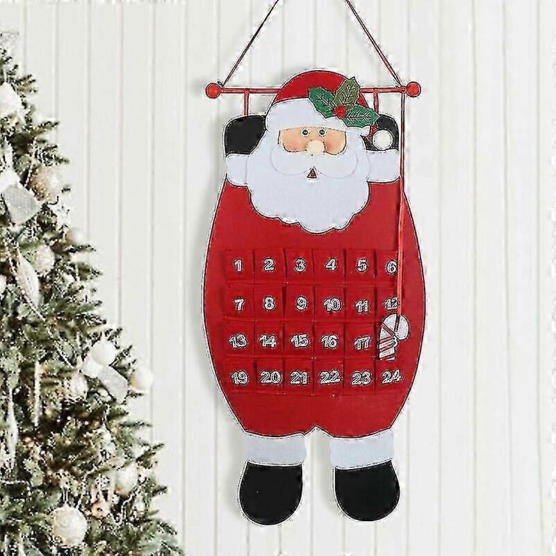 Christmas Advent Calendar Hanging Santa Claus Advent Calendar for Kids Felt Hanging Calendar with 24