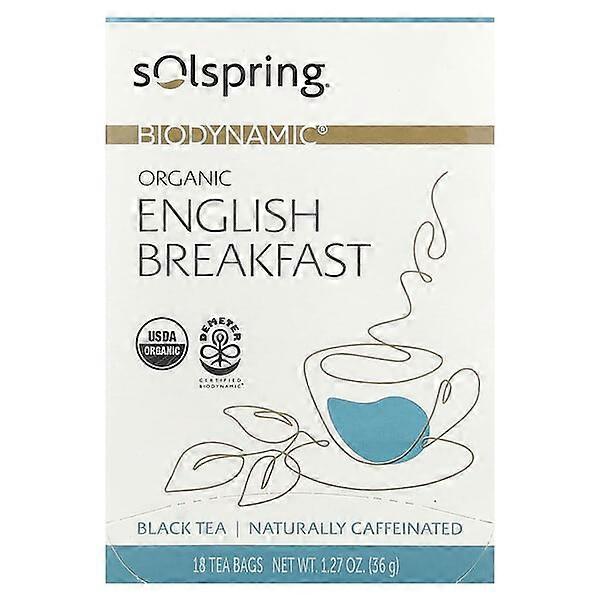 Dr. Mercola, SolspringÃÂÃÂÃÂÃÂ®, BiodynamicÃÂÃÂÃÂÃÂ®, Organic Black Tea, English Breakfast, 18 Tea Bags, 1.27 oz (36 g)