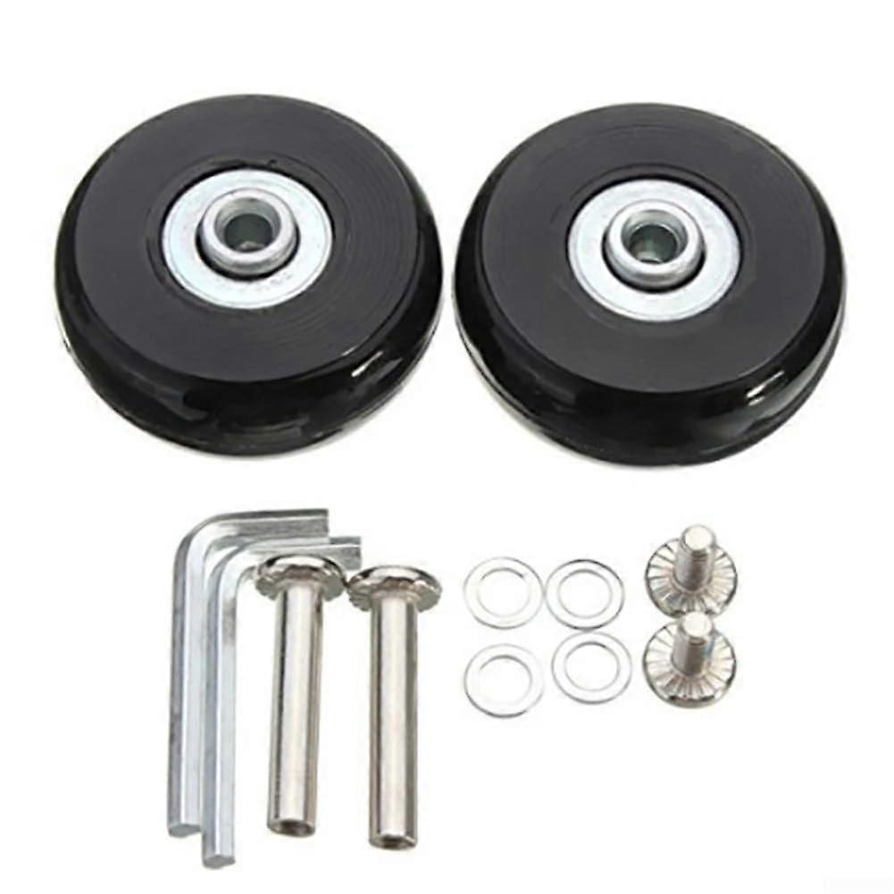 Luggage Wheels Replacement 4Pack 45x18mm For Suitcases Includes Installation Tools Easy Setup