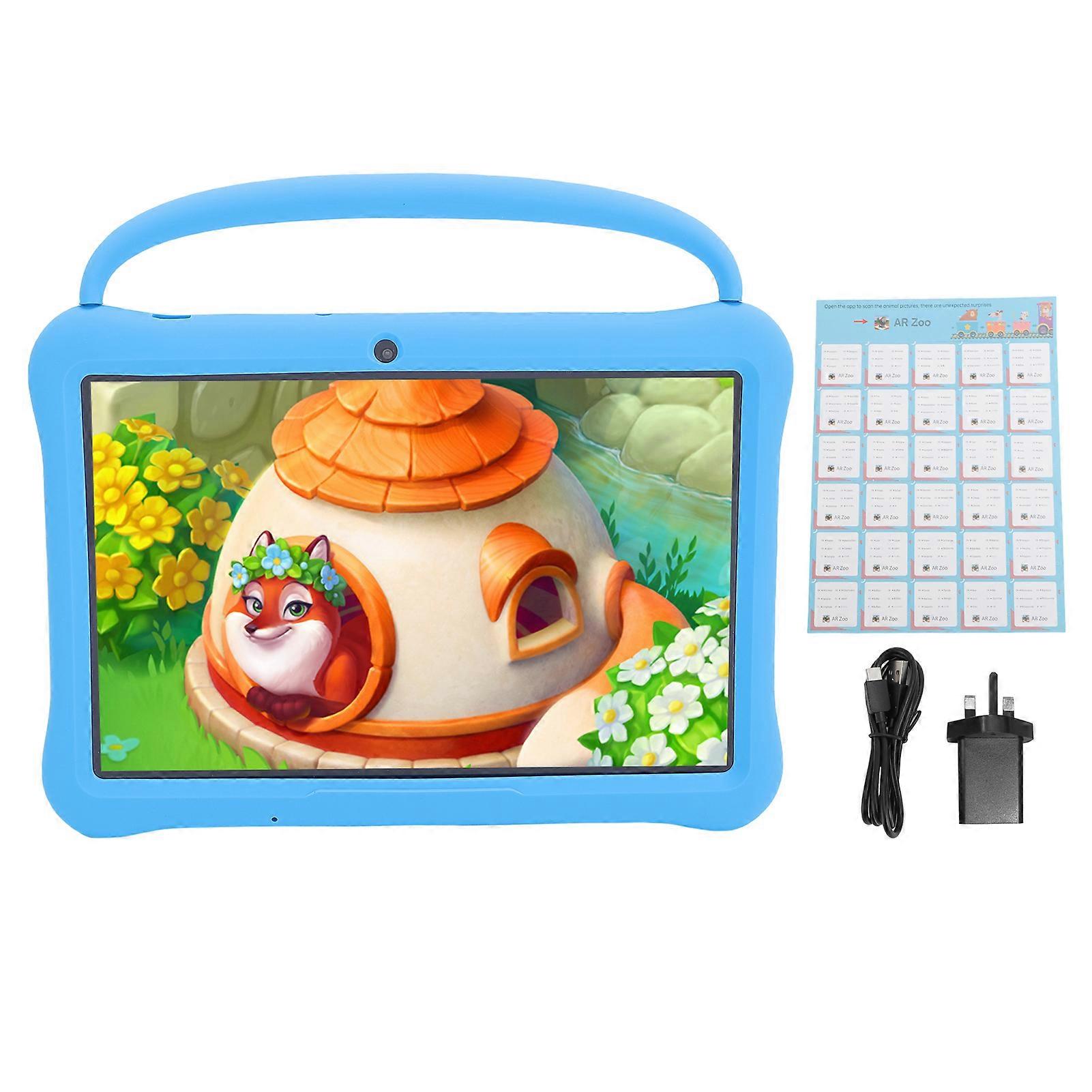 10.1 Inch Tablet PC with Protective Case 2GB RAM 64GB Dual Camera Learning Tablet Blue