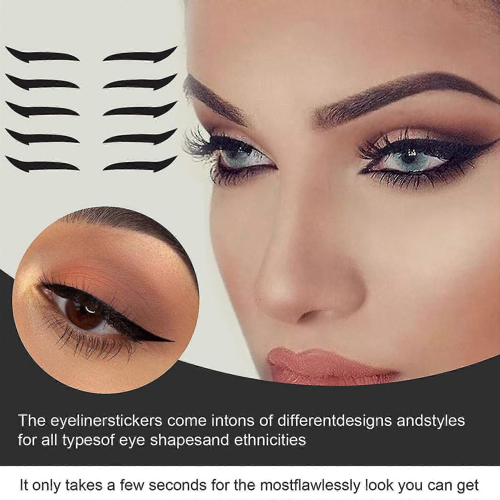 10pairs Reusable Eyelid Stickers Instant Outline Winged Lid Cosmetic Easy application