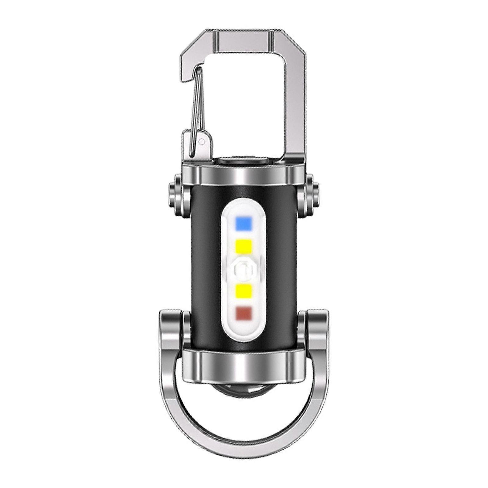 Jikaix Mini Flashlight Rechargeable LED Keychain Flashlight 3-in-1 Waterproof Keychain Flashlight with Multiple Lighting Modes for Camping Daily Use