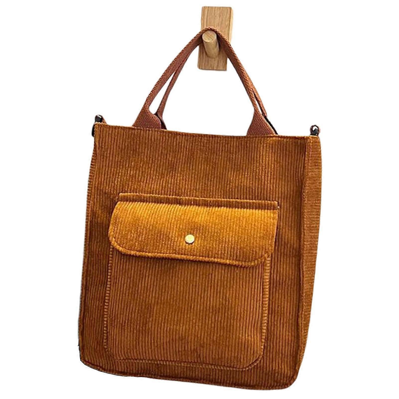 Women's Corduroy Bag Tote Bag Large Capacity Lightweight Bag For Transporting Organizing