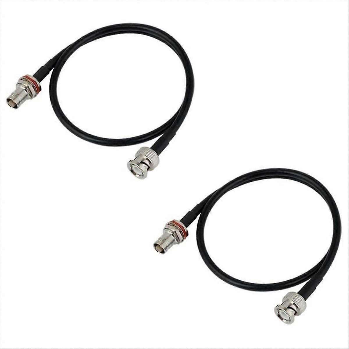 Wireless Microphone Antenna Extension Cable 2ft with BNC Connector, 2-Pack for Rack Mount Systems