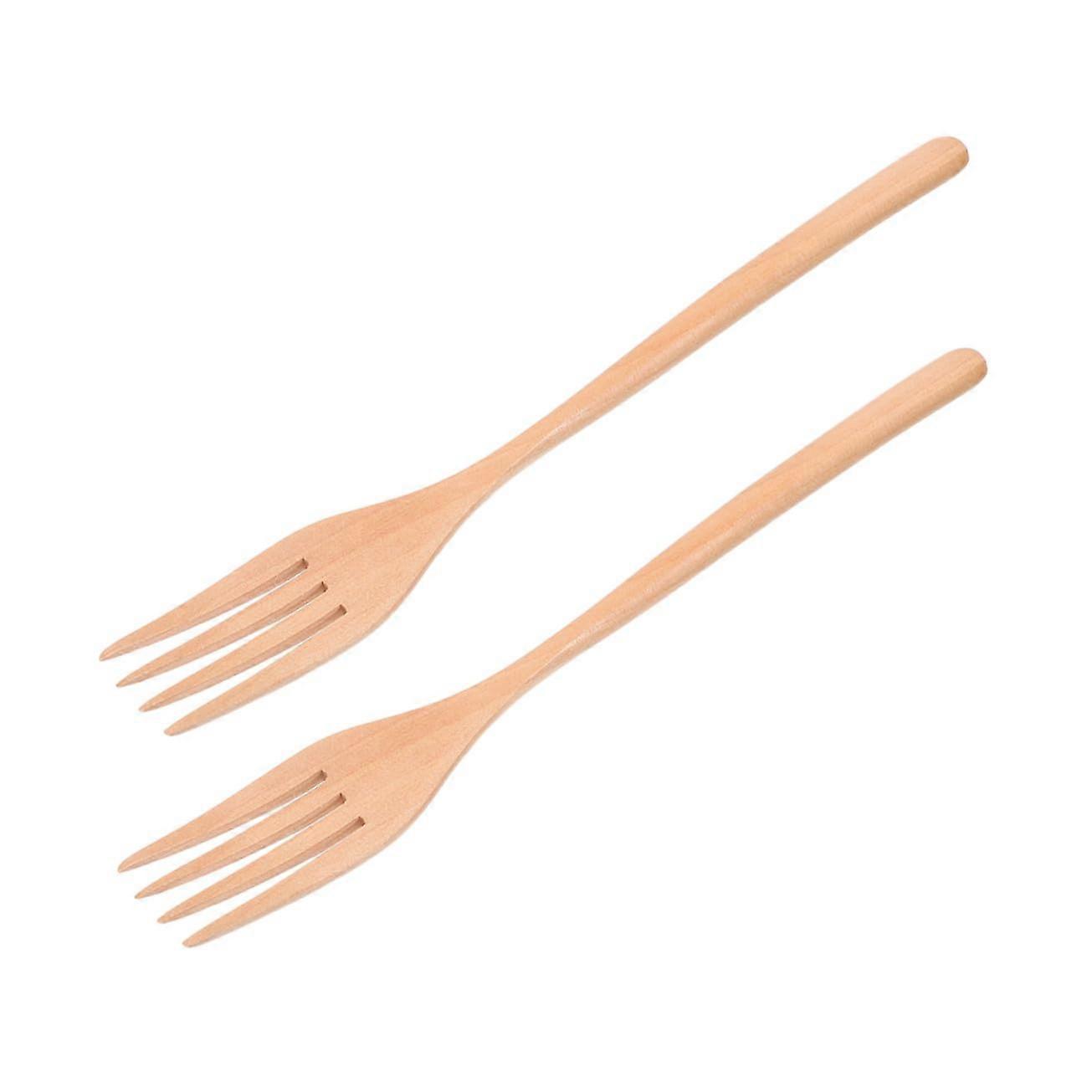 Wooden Cooking Forks 2Pack Handcrafted Salad Mixing Forks for Stirring and Serving in Home and Professional Kitchens