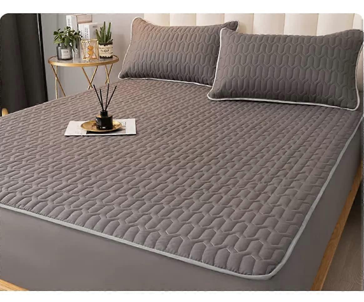 Plain Dark Grey Polyester & Cotton Elasticated Bed Sheets King Size 180cm X 200cm Deep Pocket Fitted