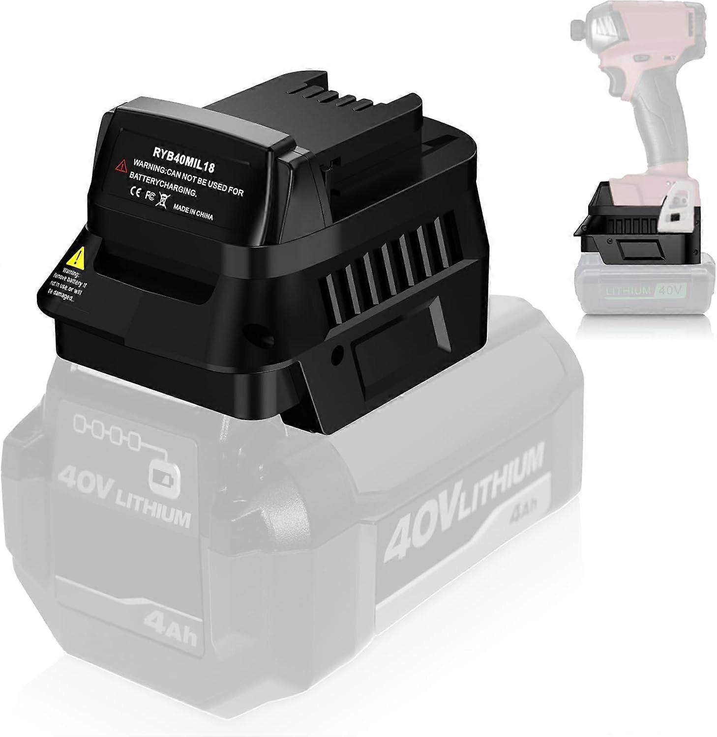 for Ryobi 40V to for Milwaukee Battery Adapter for Ryobi 40V Battery Convert to Work for Milwaukee 18V For M18 Cordless Power Tool