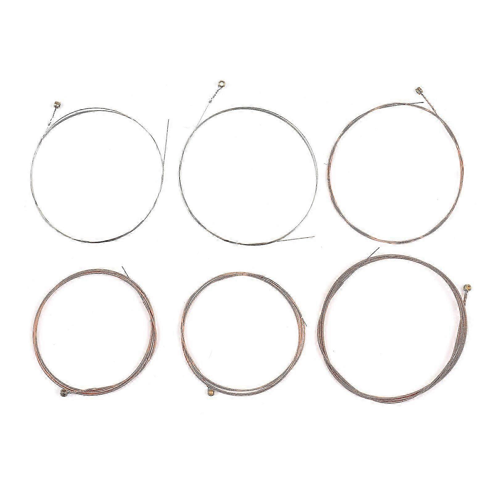 6 PCS Guitar Strings Acoustic Guitar Strings Steel Core Phosphor Copper Alloy Wound Strings for 6 Strings Guitar