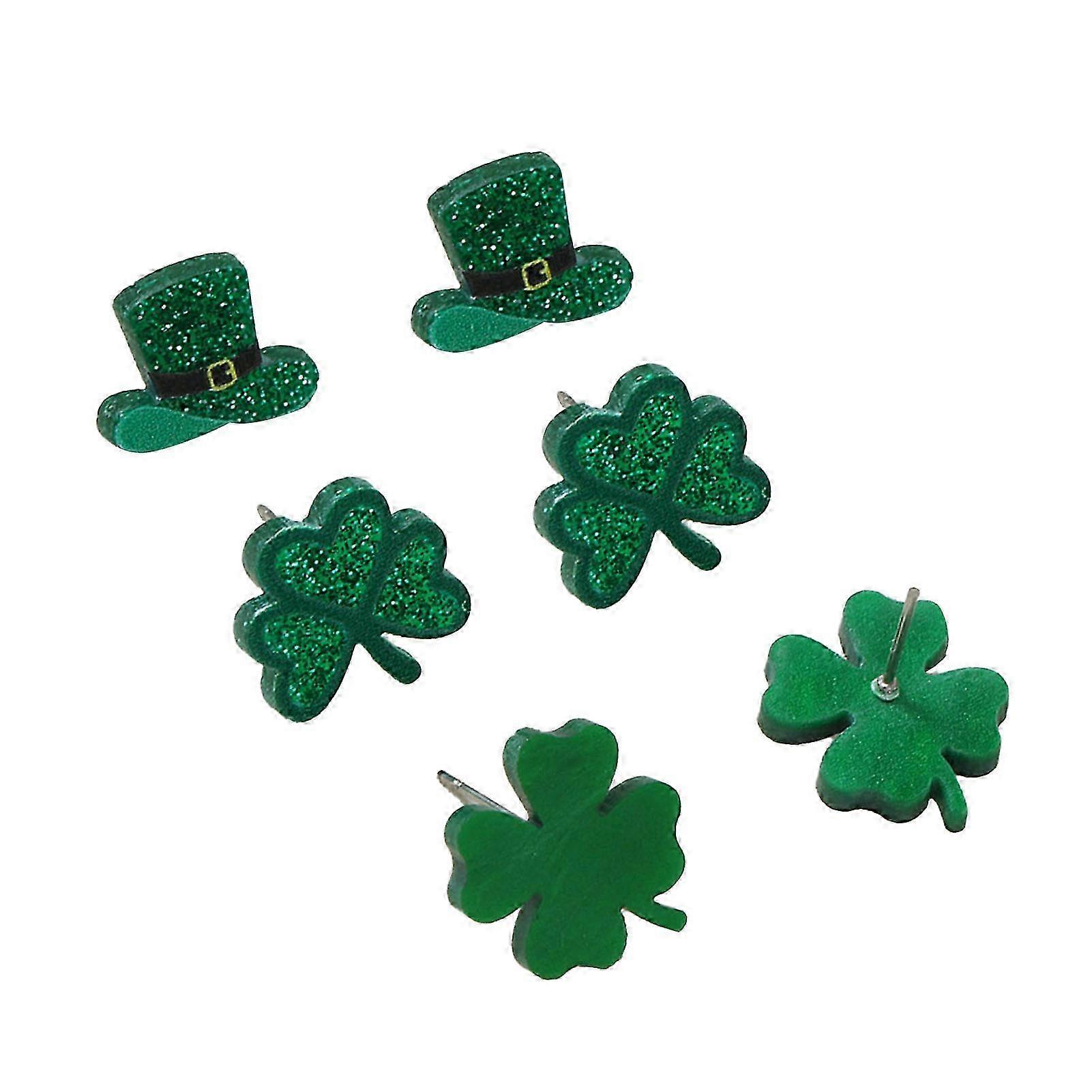 セントパトリックスデーのイベントのためのグリーンシャムロックハットダングルイヤリング