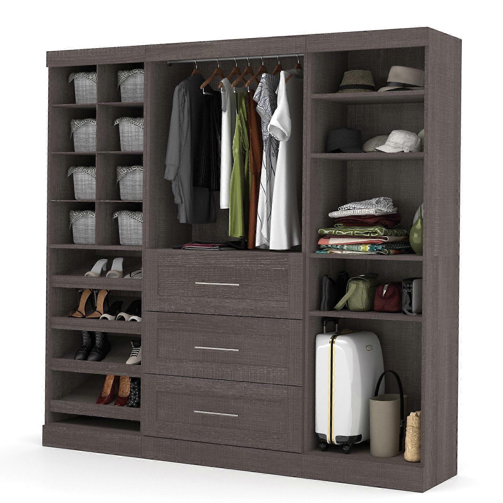 Pur by Bestar 86" Storage Kit in Bark Gray