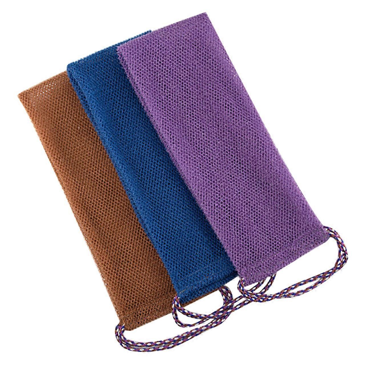 3pcs Bath Towel Set with Exfoliating Bath Ball and Shower Back Scrubber Soft Cotton Material for Deep Cleansing