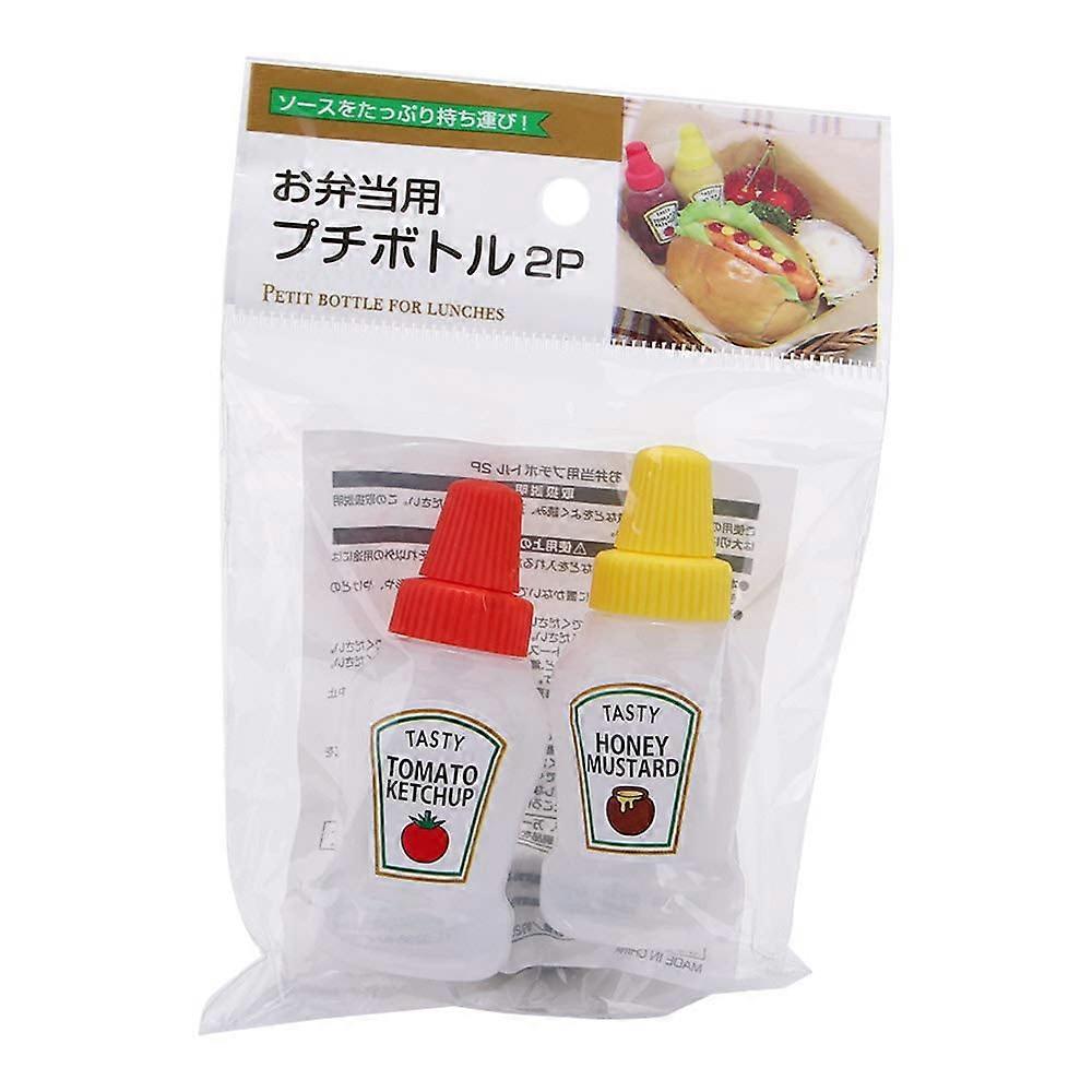 25ml Mini Squeeze Bottles 2 Pack, Portable Condiment Jars for Honey, Ketchup, Sauce, Salad Dressing, Compatible with Lunch Boxes, with Screw Caps