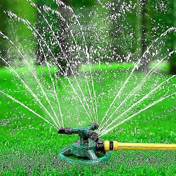 Automatic lawn sprinkler, 360-degree rotating 3-arm adjustable sprinkler system