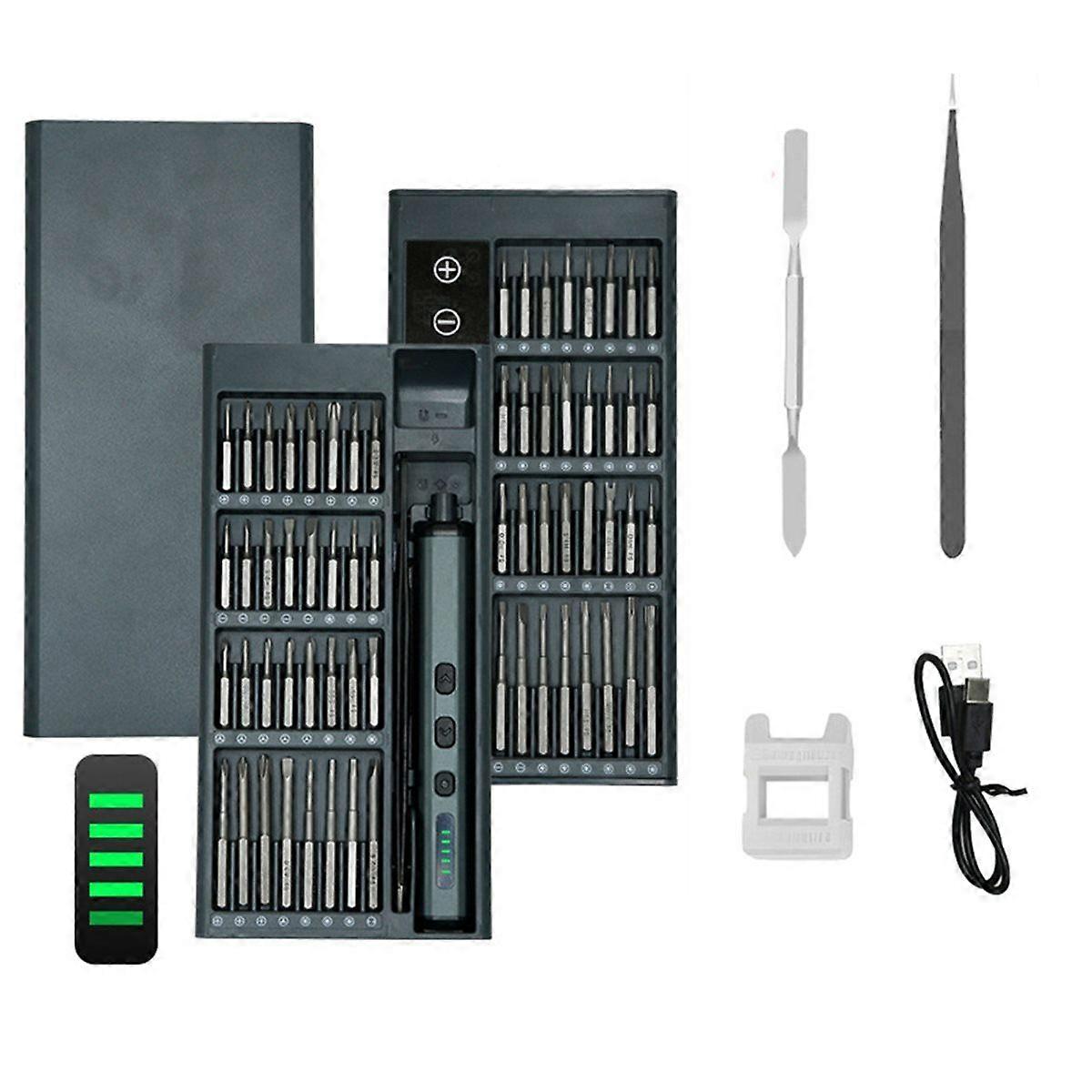 Rechargeable Electric Screwdriver Set with LED Light - 30 Accurate Bits for Mobile, PC Repair, DIY H