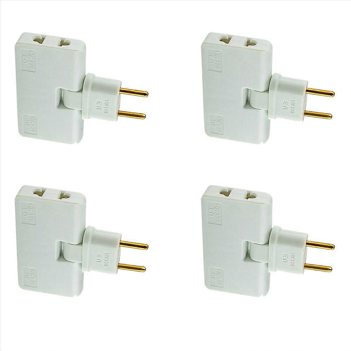 4X Rotate EU Plug Converter Rotatable Outlet Extender 180 Degree Extension Plug Outlet Adapter,White