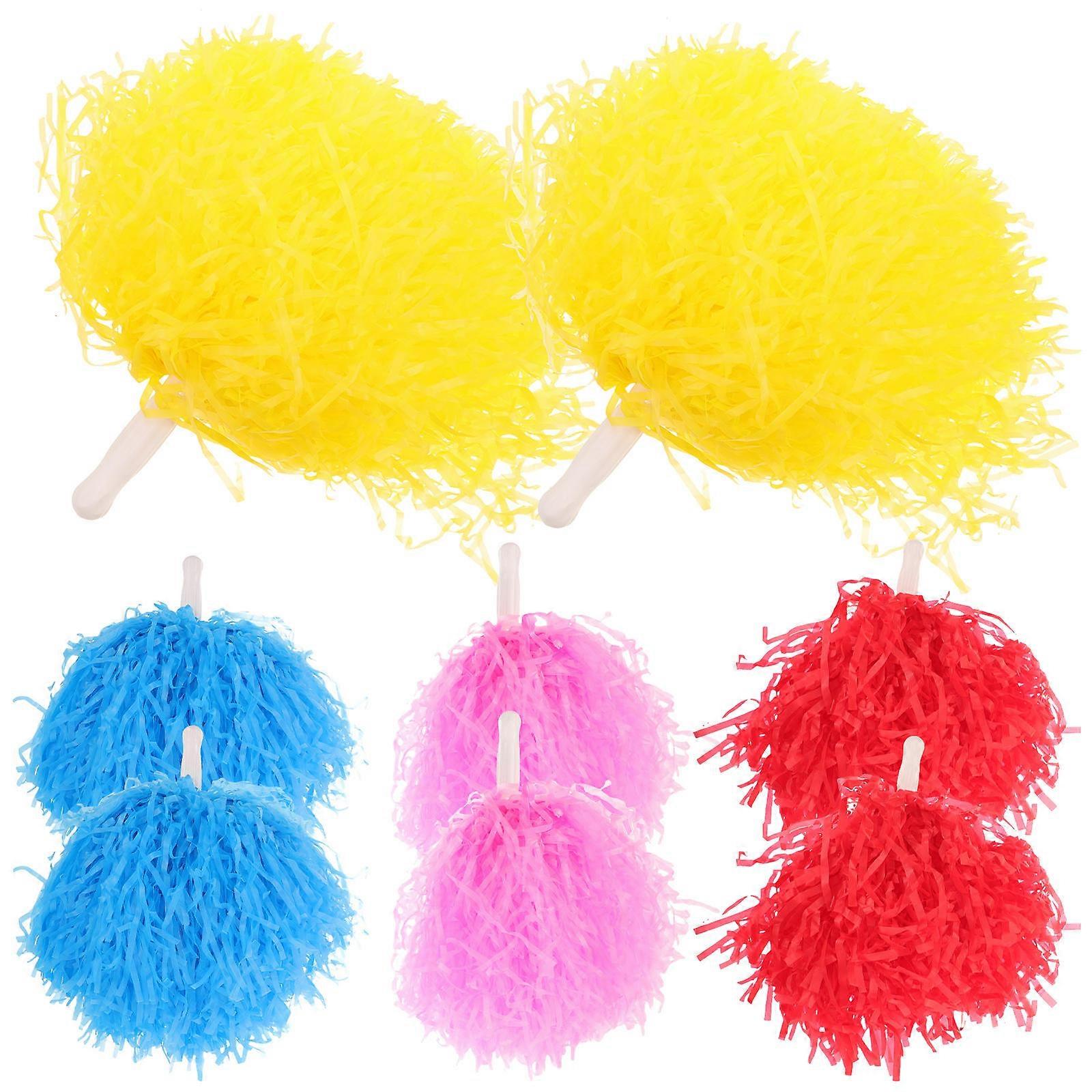 Pompom Cheerleading Decorations for Dance Performances Bright Colorful 24Pcs