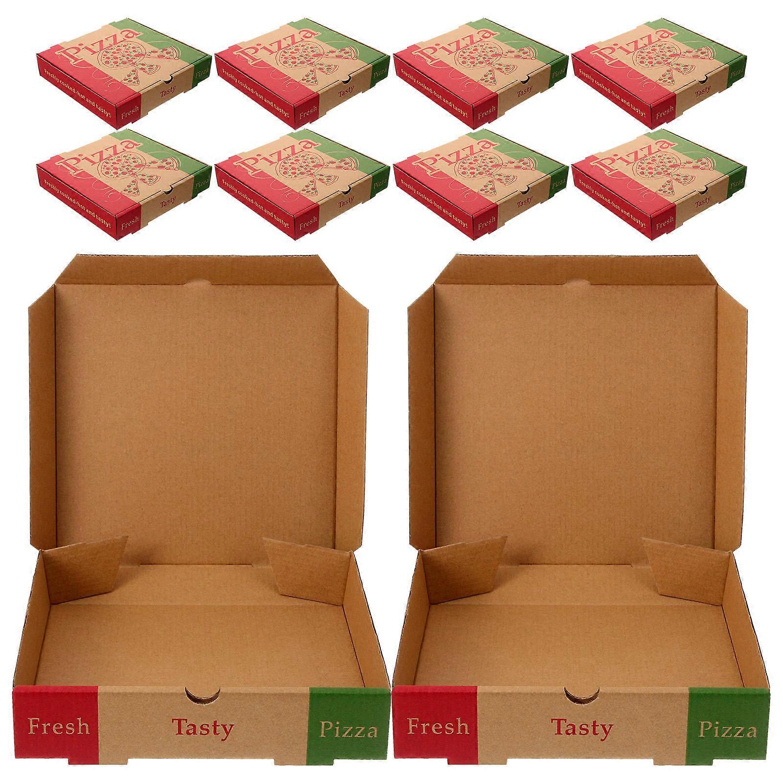 8In Paper Pizza Box Multi Color for Transport 10Pcs Takeout Boxes
