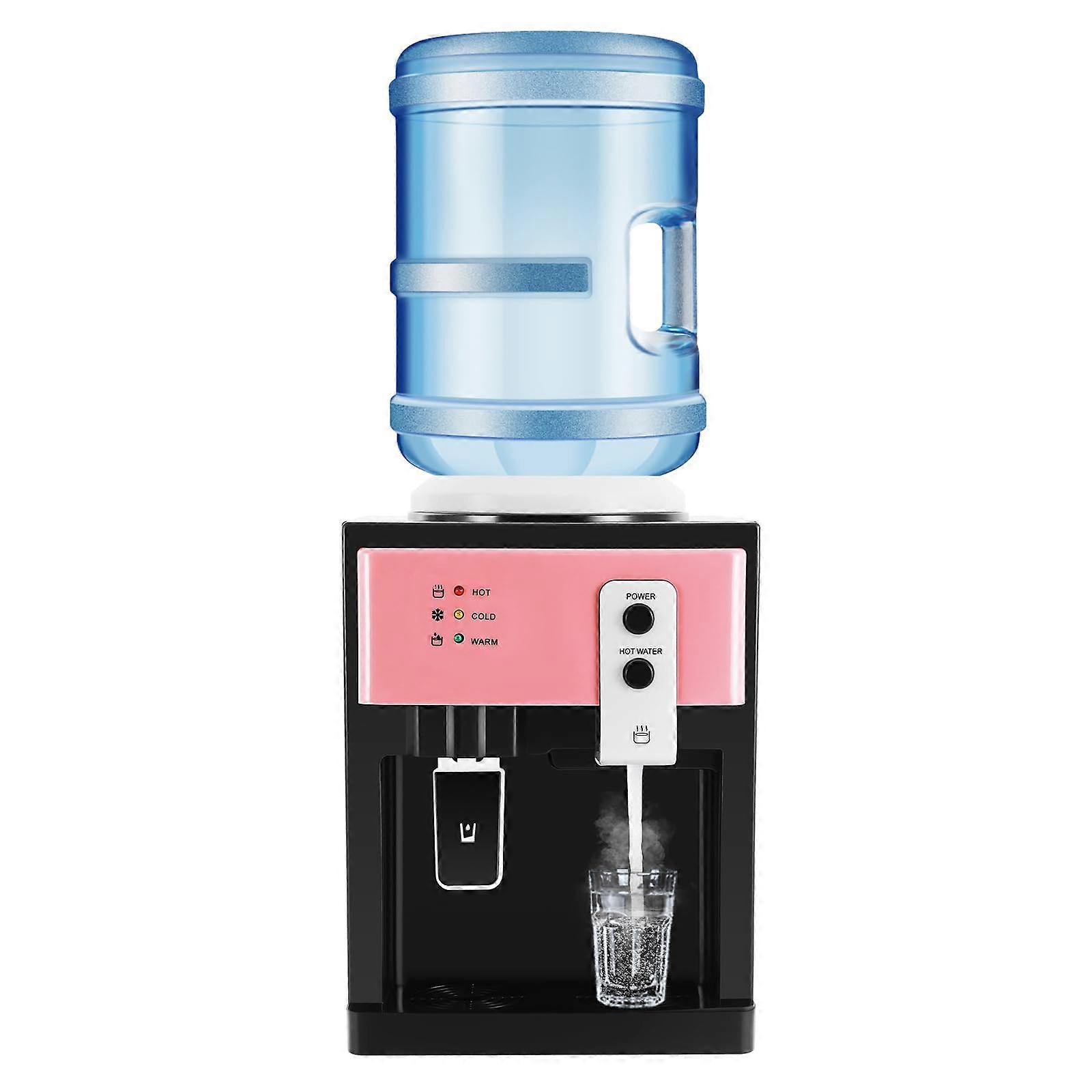 Pink  Loading Countertop Water Dispenser Hot and Cold Cooler 3 Temp Settings Fast Heating 1.32Gal/H for Home Office
