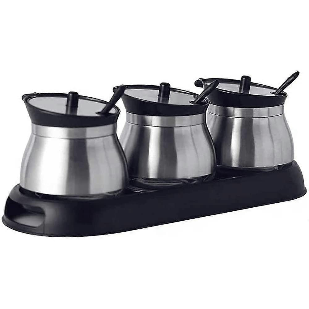 Stainless Steel Spice Rack with Airtight Spice Jar Set for Kitchen Countertop Storage