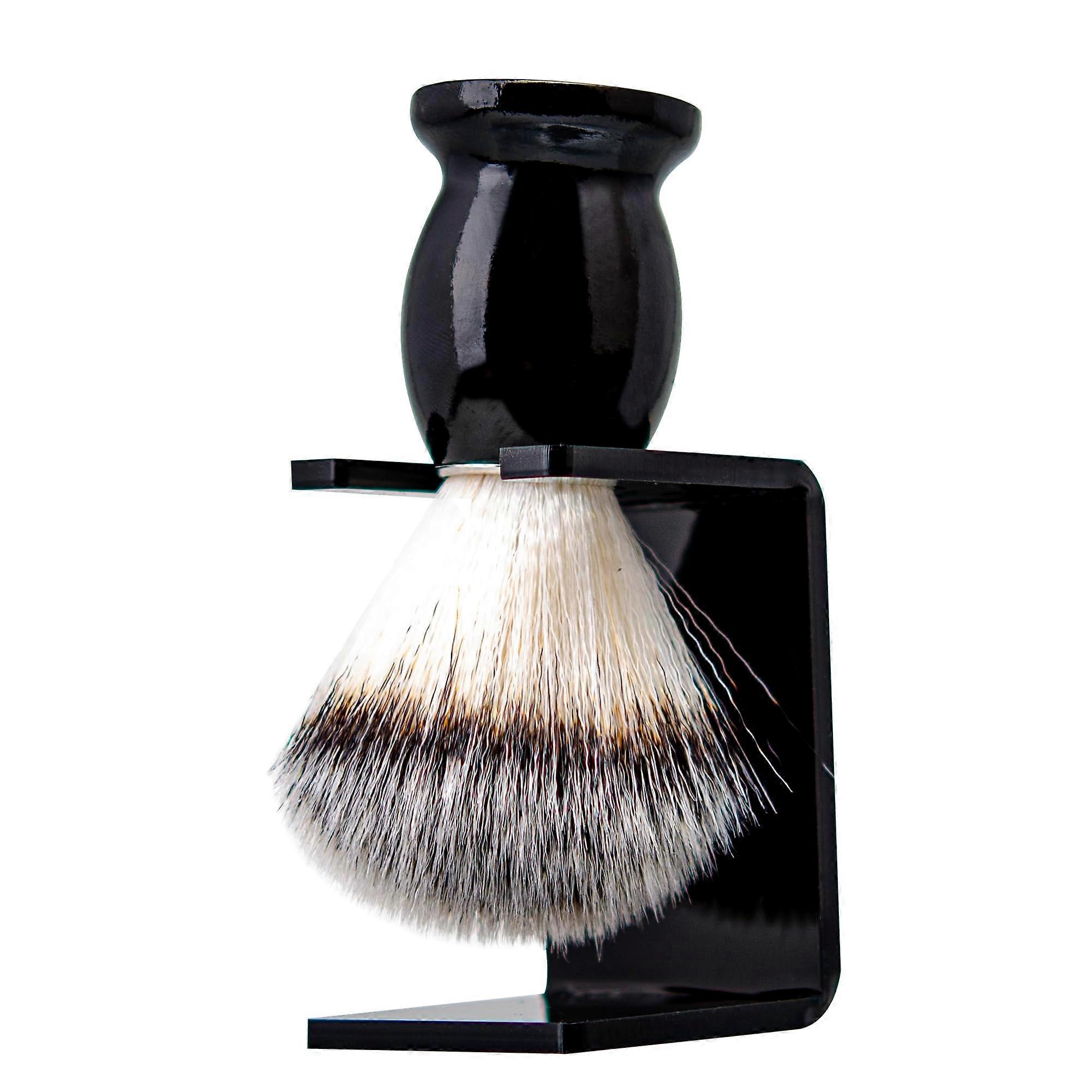 Shaving Brush with Stand, Soft Synthetic Bristles, Ergonomic Wood Handle,  Father's Day Gift