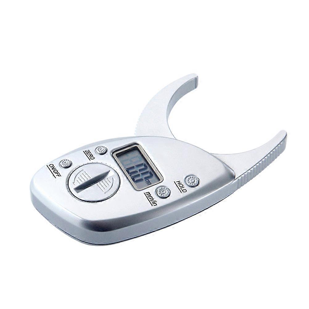 Body Fat Caliper with Clear LCD Display for Measuring Portable and Practical Silver Plastic