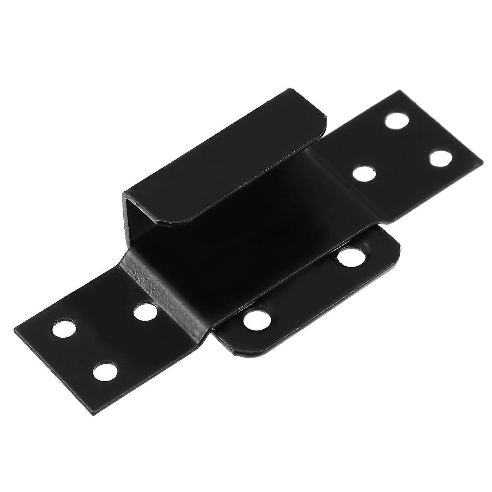 1 Set Door Barricade Brackets Door Security Brackets with Screws (Black)