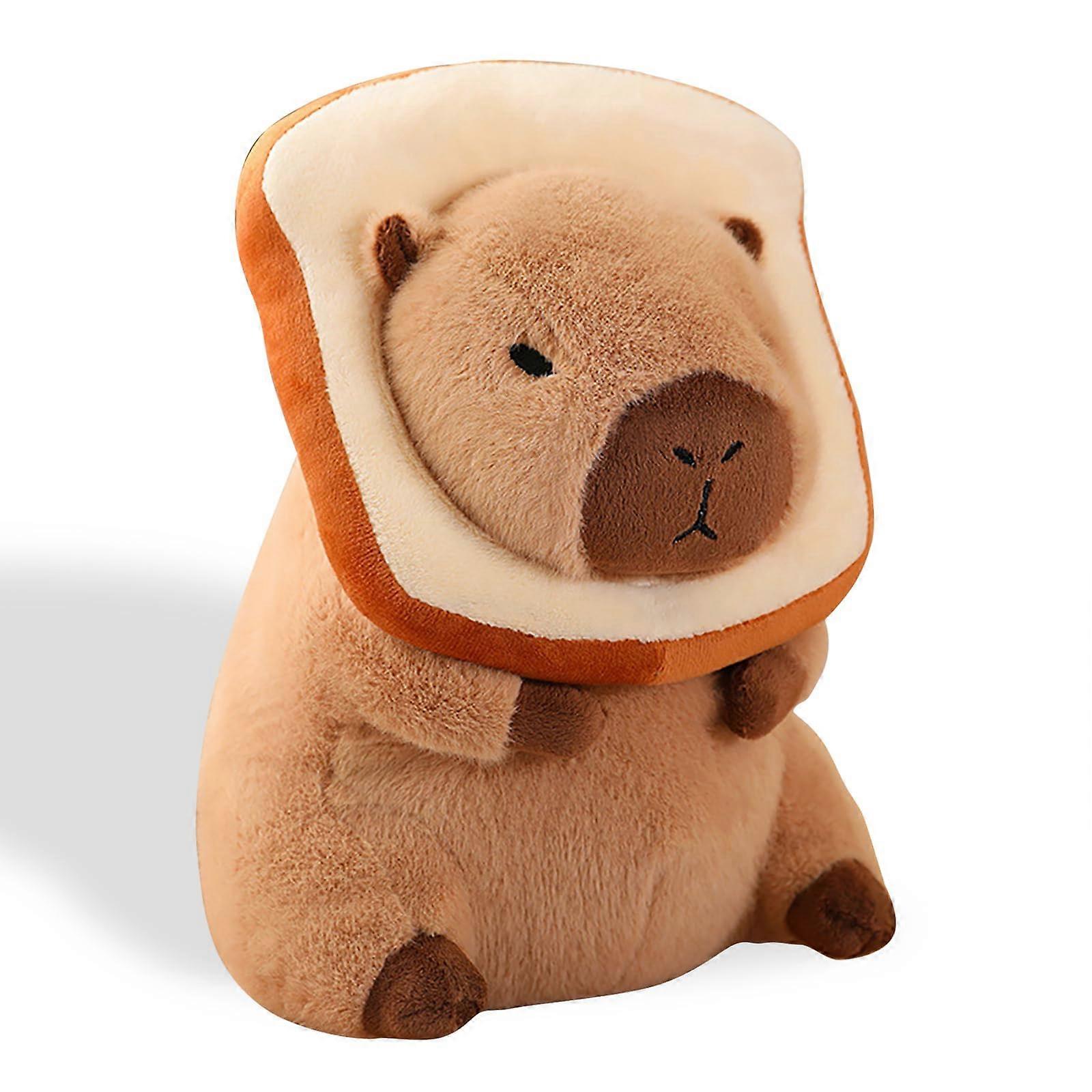 Capybara Plush with Removable Bread Accessory, Soft Stuffed Animal Pillow Toy for Kids and Adults, 12 Inch